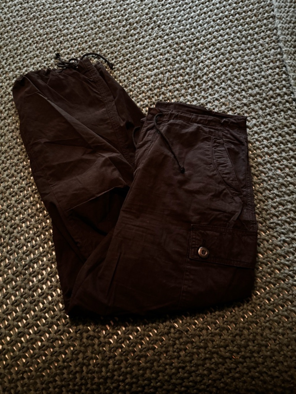 Outdoor Voices Black Cargo Drawstring Pants